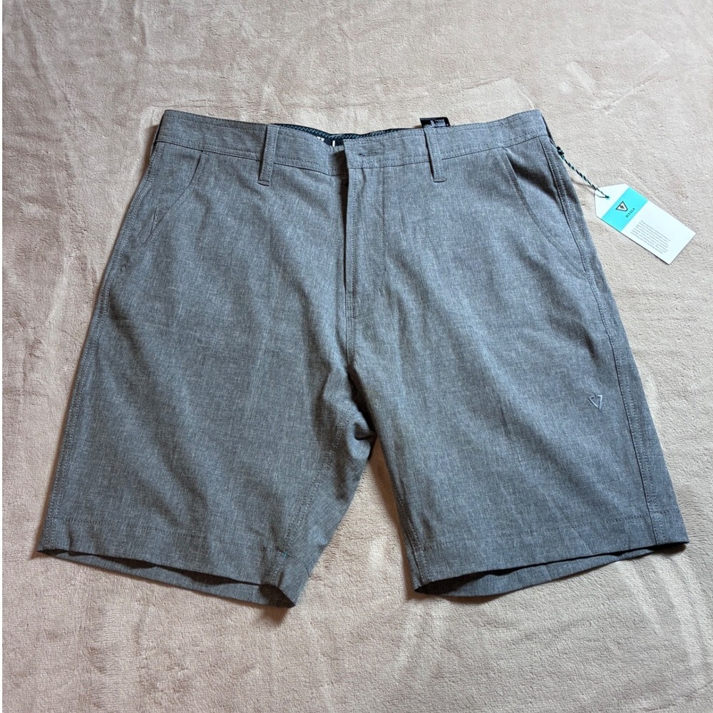 NWT Vissla Canyons Hybrid 19 Shorts Mens 32 Black Heather Walkshorts Casual